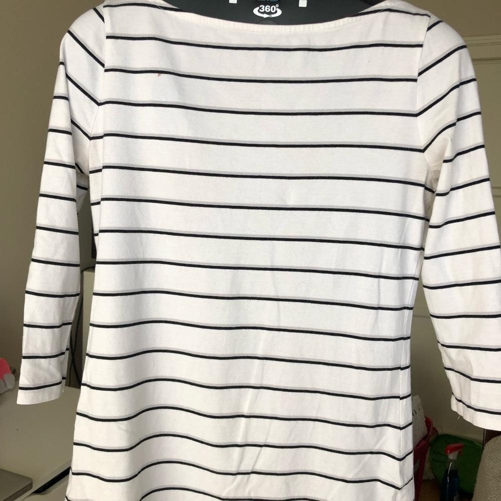 White shirt with blue stripes